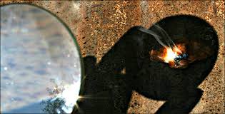 burning with magnifying glass